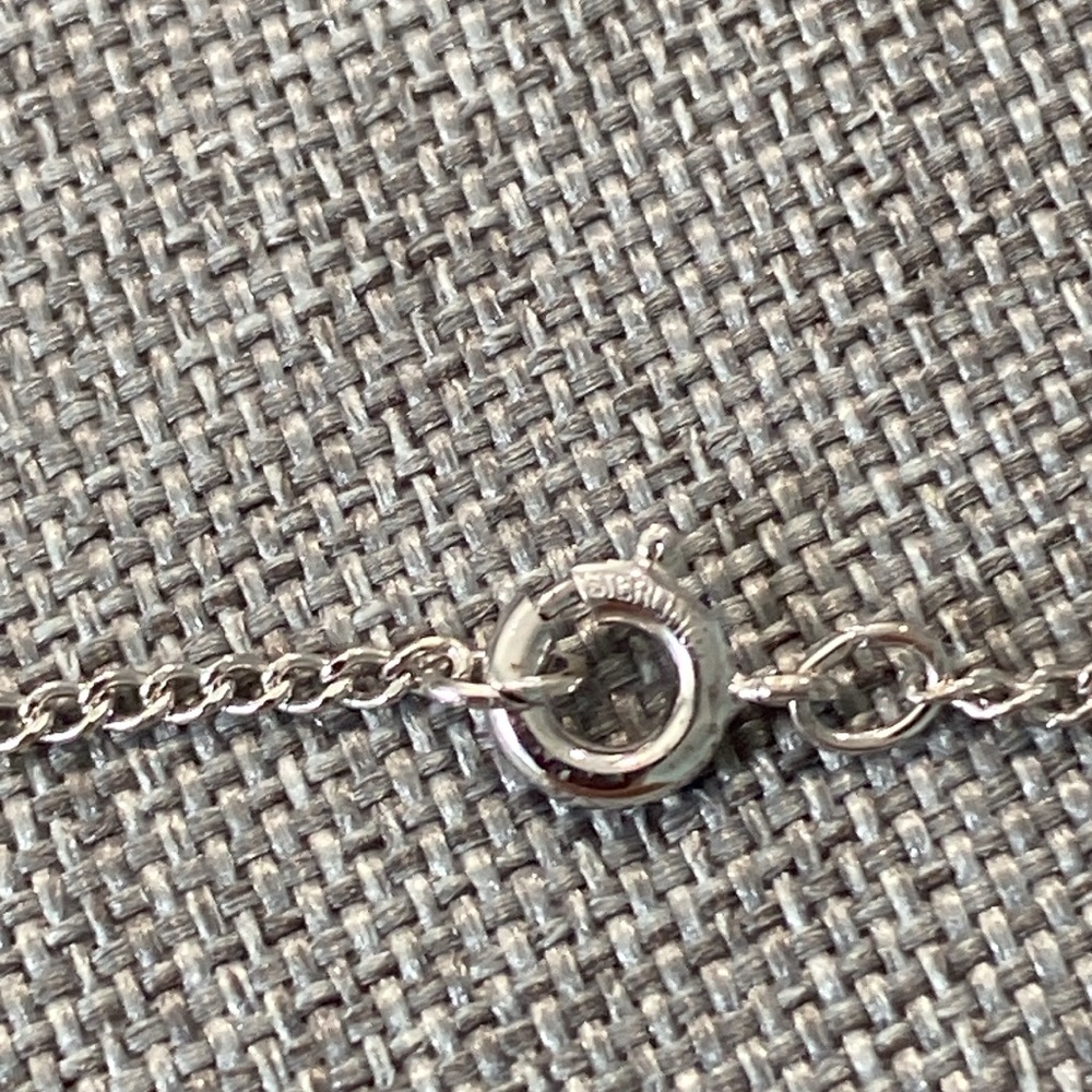 Vtg Green Agate in Sterling Silver Pendant &  Sterling Silver Chain Necklace - Picture 5 of 6